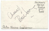 Peter Noone and Patty Weaver Signed 3x5 Index Card Autographed Herman's Hermits