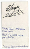 Maurice Godin Signed 3x5 Index Card Autographed Signature Actor