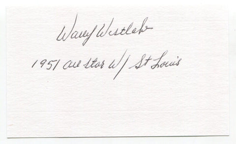 Wally Westlake Signed 3x5 Index Card Autograph Baseball MLB Pittsburgh Pirates
