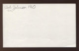 Bob "Rocky" Johnson Signed 3x5 Index Card Vintage Autographed Baseball Signature