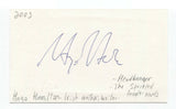 Hugo Hamilton Signed 3x5 Index Card Autographed Signature Author Writer