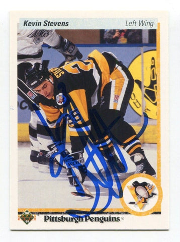 1990-91 Upper Deck Kevin Stevens Signed Card Hockey Autograph NHL AUTO #14