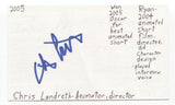 Chris Landreth Signed 3x5 Index Card Autograph Signature Animator Director