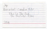 Jay Baruchel Signed 3x5 Index Card Autograph Signature Actor Knocked Up