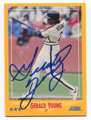 1988 Score Gerald Young Signed Card Baseball MLB Autographed Auto #442