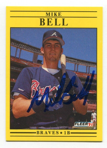 1991 Fleer Mike Bell Signed Card Baseball RC Autograph AUTO #682