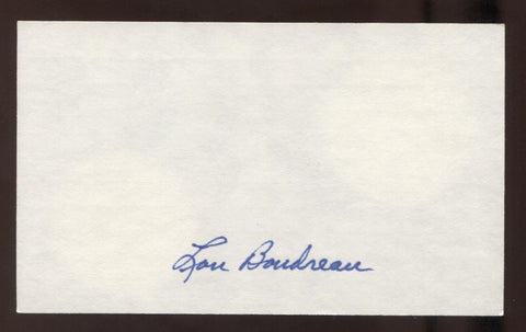Lou Boudreau Signed 3x5 Index Card Vintage Autographed Baseball Signature