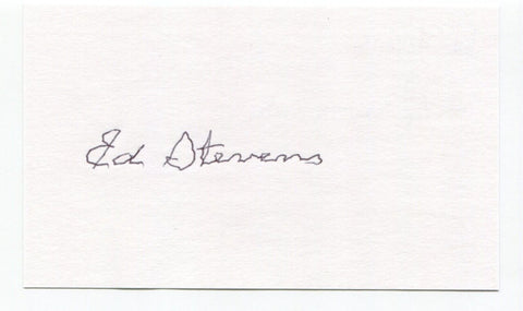 Ed Stevens Signed 3x5 Index Card Autographed Baseball Brooklyn Dodgers