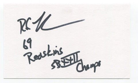 R. C. Thielemann Signed 3x5 Index Card Autograph Football Super Bowl Redskins