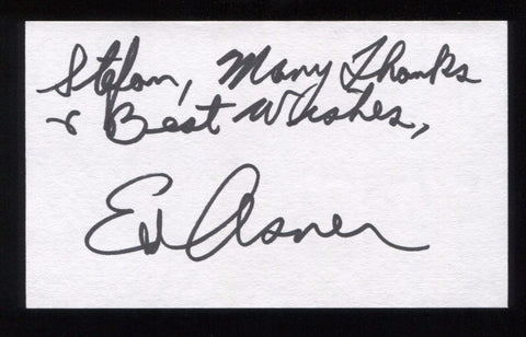 Ed Asner Signed 3x5 Index Card Autographed Signature 