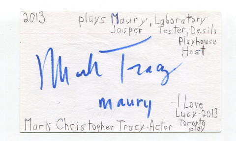 Mark Christopher Tracy Signed 3x5 Index Card Autographed Actor She Spies