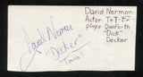David Nerman Signed Cut 3x5 Index Card Autographed Signature Actor Decker