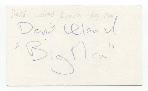 David Leland Signed 3x5 Index Card Autographed Directer Wish You Were Here