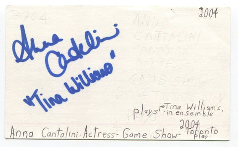 Anna Cantalini Signed 3x5 Index Card Autographed Actress Game Show Play