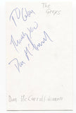 The Grays - Dan McCarroll Signed 3x5 Index Card Autographed Signature Band