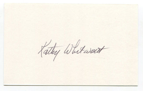 Kathy Whitworh Signed 3x5 Index Card Autograph Golf LPGA World Golf Hall of Fame