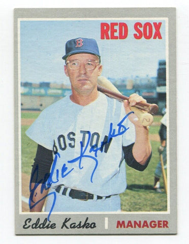 1970 Topps Eddie Kasko Signed Baseball Card Autographed AUTO #489