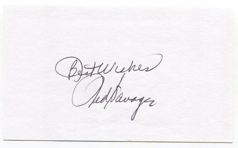 Ted Savage Signed 3x5 Index Card Baseball Autographed Signature Philadelphia