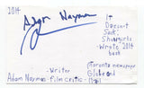 Adam Nayman Signed 3x5 Index Card Autographed Signature Author Film Critic
