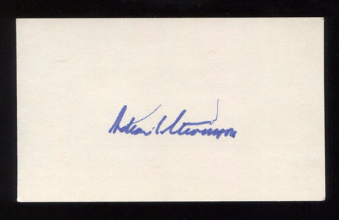 Adlai Stevenson III Signed 3x5 Index Card Autographed Signature 