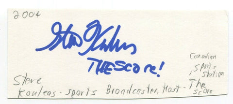 Steve Kouleas Signed 3x5 Index Card Autographed Canadian Sportscaster