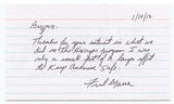 Fred Marra Signed 3x5 Index Card Autographed Cold War Spy Scientist Hexagon