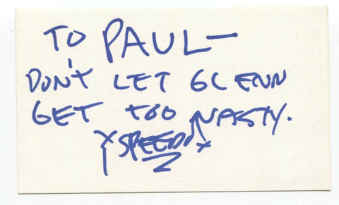 John Reis "Speedo" Signed 3x5 Index Card Autographed Rocket From The Crypt