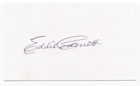 Eddie Carnett Signed 3x5 Index Card Autographed MLB Baseball Boston Braves