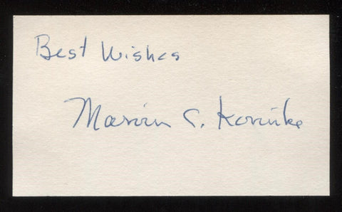 Marvin Korinke Signed Card  Autographed Orchestra AUTO Signature Organist