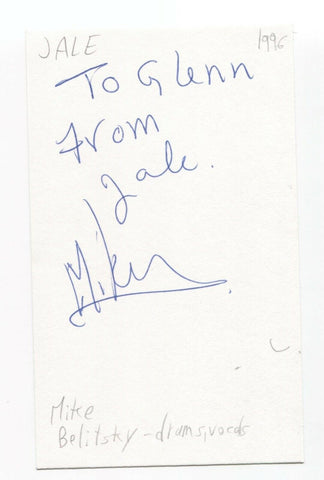 Jale - Mike Belitsky Signed 3x5 Index Card Autographed Signature