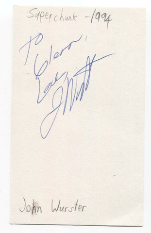 Superchunk - John Wurster Signed 3x5 Index Card Autographed Signature