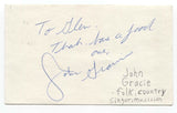 John Gracie Signed 3x5 Index Card Autographed Signature Country Singer