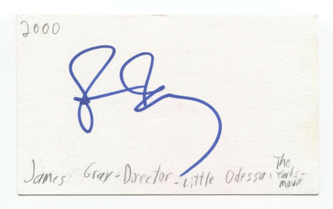 James Gray Signed 3x5 Index Card Autographed Film Director