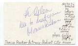 Monica Parker Signed 3x5 Index Card Autograph Signature Actress