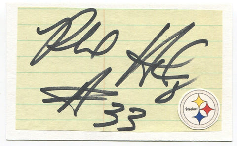 Richard Huntley Signed 3x5 Index Card Autographed NFL Football Steelers