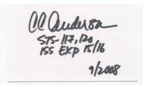 Clayton Anderson Signed 3x5 Index Card Autograph Signature NASA STS117