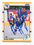 1990 Score Mark Hardy Signed Card Hockey NHL Autograph AUTO #104T