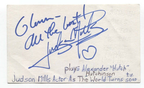 Judson Mills Signed 3x5 Index Card Autographed Signature Actor X-Files