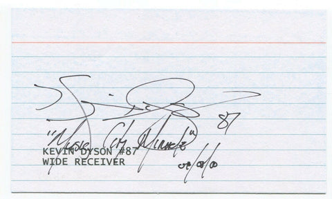 Kevin Dyson Signed 3x5 Index Card Autographed Signature Football Titans