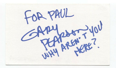 Gary Pearson Signed 3x5 Index Card Autograph Signature Comedian Actor Corner Gas