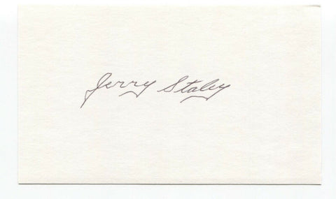 Jerry Staley Signed 3x5 Index Card Baseball Autographed Signature Cardinals