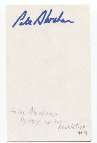 Peter Abrahams Signed 3x5 Index Card Autographed Signature Author Writer