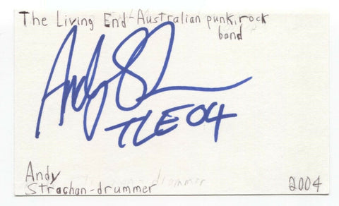 The Living End - Andy Strachan Signed 3x5 Index Card Autographed Signature