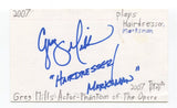 Greg Mills Signed 3x5 Index Card Autographed Actor Chicago Fire