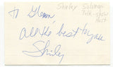 Shirley Soloman Signed 3x5 Index Card Autographed Canadian Talk Show Host