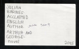 Julian Barnes Signed 3x5 Index Card Autographed Signature Author