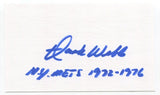 Hank Webb Signed 3x5 Index Card Autograph Baseball MLB 1972 New York Mets