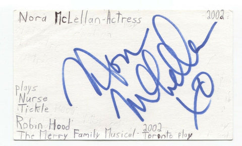 Nora McLellan Signed 3x5 Index Card Autograph Signature Actress X Files 