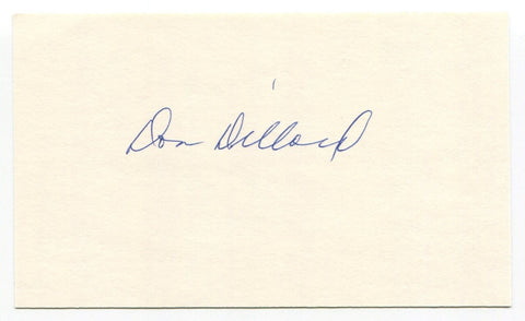 Don Dillard Signed 3x5 Index Card Autographed Baseball Milwaukee Braves