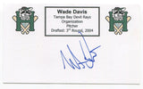 Wade Davis Signed 3x5 Index Card Autographed MLB Baseball Tampa Bay Rays